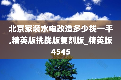 北京家装水电改造多少钱一平,精英版挑战版复刻版_精英版4545