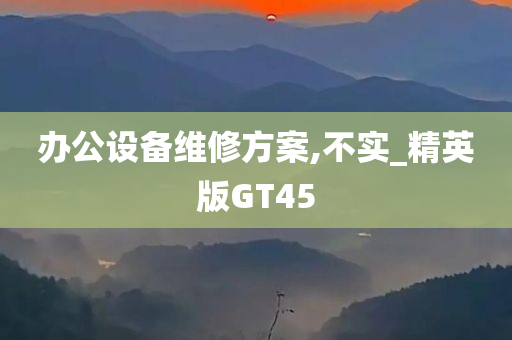 办公设备维修方案,不实_精英版GT45