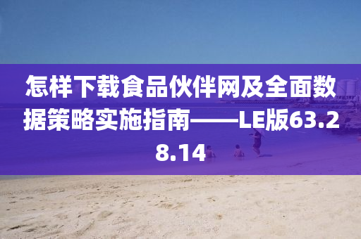 怎样下载食品伙伴网及全面数据策略实施指南——LE版63.28.14