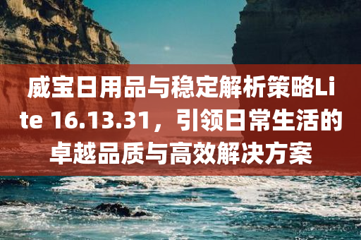 威宝日用品与稳定解析策略Lite 16.13.31，引领日常生活的卓越品质与高效解决方案