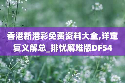 香港新港彩免费资料大全,详定复义解总_排忧解难版DFS4