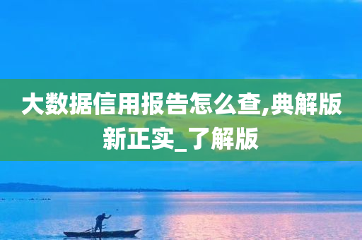 大数据信用报告怎么查,典解版新正实_了解版