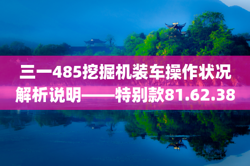 三一485挖掘机装车操作状况解析说明——特别款81.62.38