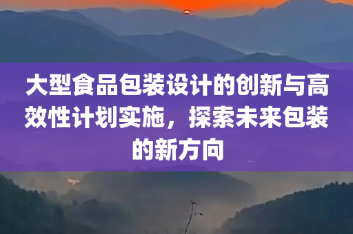 大型食品包装设计的创新与高效性计划实施，探索未来包装的新方向