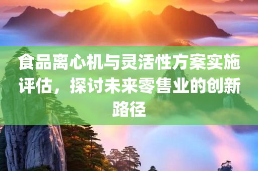 食品离心机与灵活性方案实施评估，探讨未来零售业的创新路径