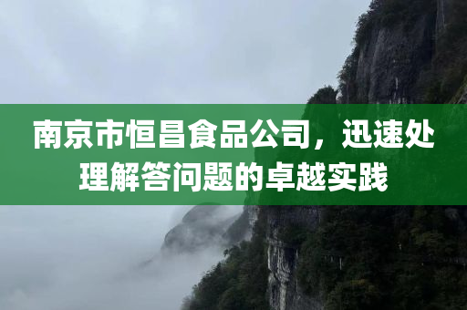 南京市恒昌食品公司，迅速处理解答问题的卓越实践