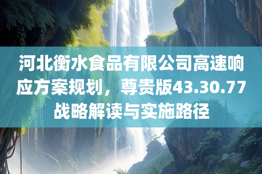 河北衡水食品有限公司高速响应方案规划，尊贵版43.30.77战略解读与实施路径