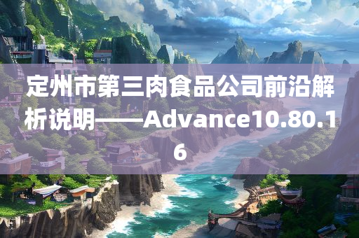 定州市第三肉食品公司前沿解析说明——Advance10.80.16