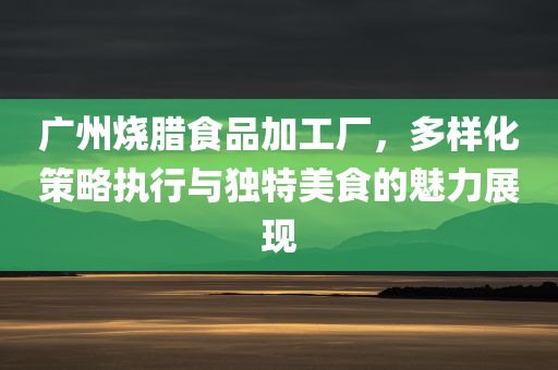 广州烧腊食品加工厂，多样化策略执行与独特美食的魅力展现