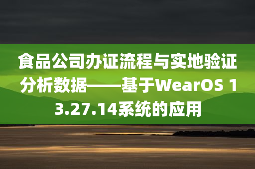 食品公司办证流程与实地验证分析数据——基于WearOS 13.27.14系统的应用