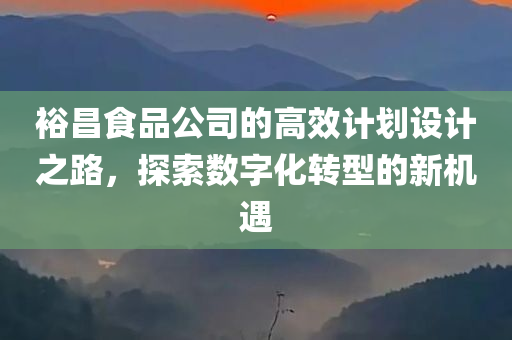 裕昌食品公司的高效计划设计之路，探索数字化转型的新机遇