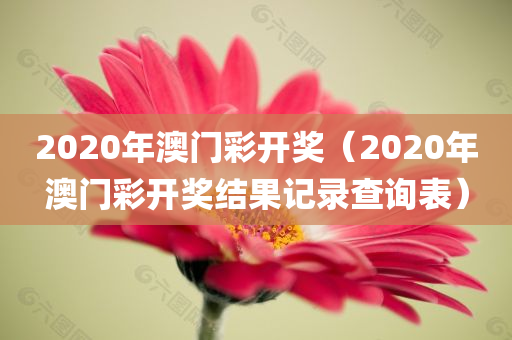 2020年澳门彩开奖（2020年澳门彩开奖结果记录查询表）