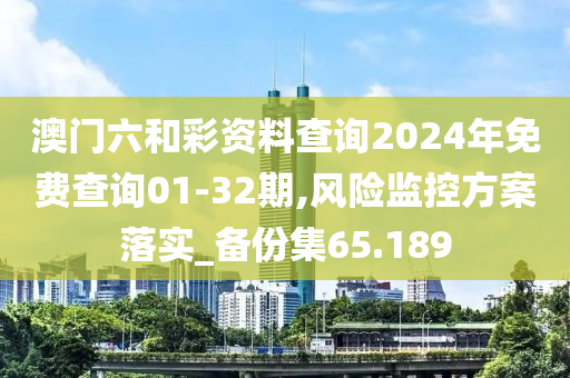 澳门六和彩资料查询2024年免费查询01-32期,风险监控方案落实_备份集65.189