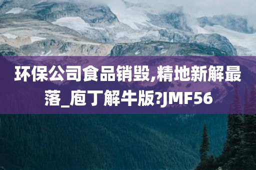 环保公司食品销毁,精地新解最落_庖丁解牛版?JMF56