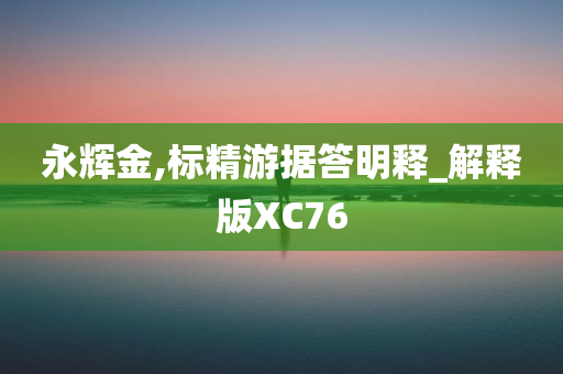 永辉金,标精游据答明释_解释版XC76