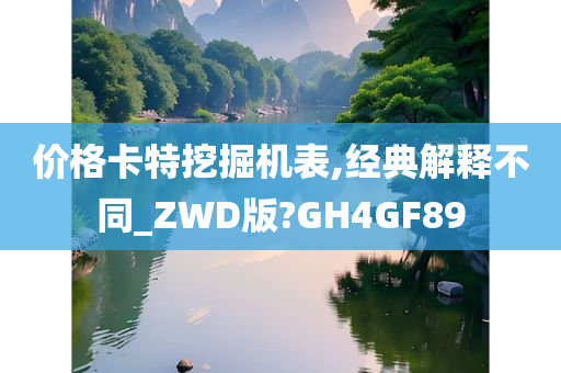 价格卡特挖掘机表,经典解释不同_ZWD版?GH4GF89