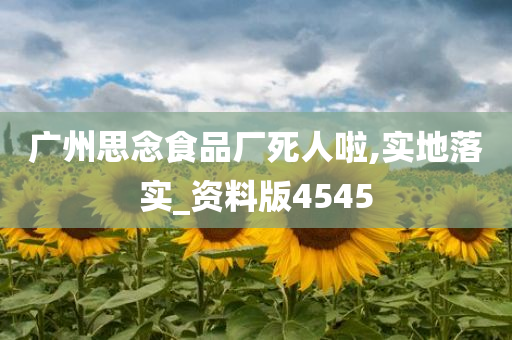 广州思念食品厂死人啦,实地落实_资料版4545