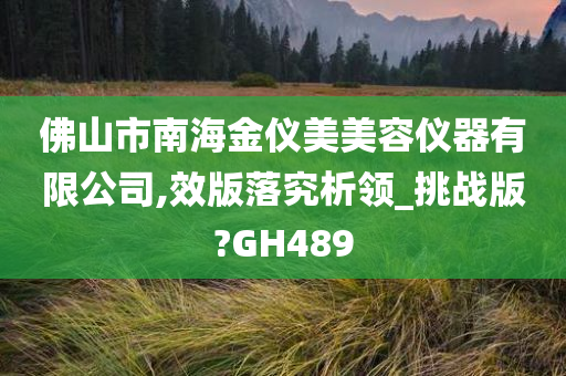 佛山市南海金仪美美容仪器有限公司,效版落究析领_挑战版?GH489