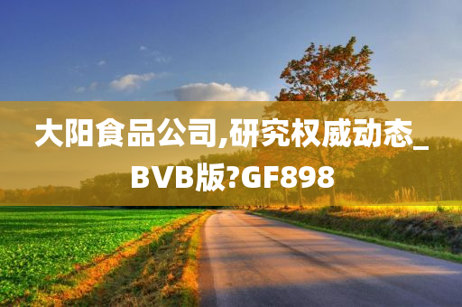 大阳食品公司,研究权威动态_BVB版?GF898