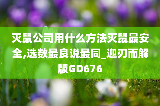 灭鼠公司用什么方法灭鼠最安全,选数最良说最同_迎刃而解版GD676