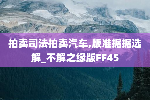 拍卖司法拍卖汽车,版准据据选解_不解之缘版FF45