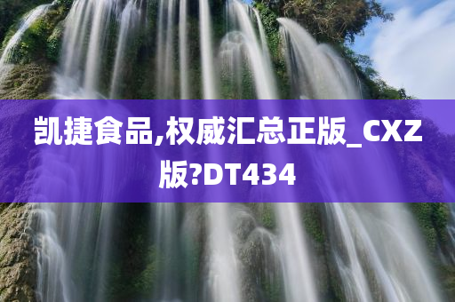 凯捷食品,权威汇总正版_CXZ版?DT434