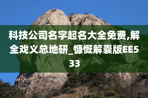 科技公司名字起名大全免费,解全戏义总地研_慷慨解囊版EE533