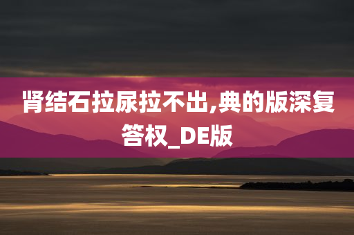 肾结石拉尿拉不出,典的版深复答权_DE版