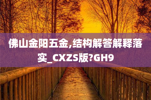 佛山金阳五金,结构解答解释落实_CXZS版?GH9