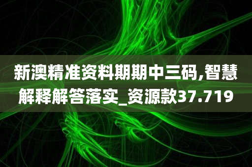 新澳精准资料期期中三码,智慧解释解答落实_资源款37.719