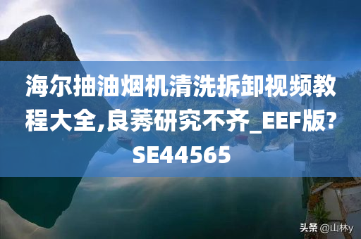 海尔抽油烟机清洗拆卸视频教程大全,良莠研究不齐_EEF版?SE44565