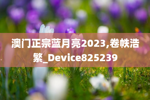 澳门正宗蓝月亮2023,卷帙浩繁_Device825239