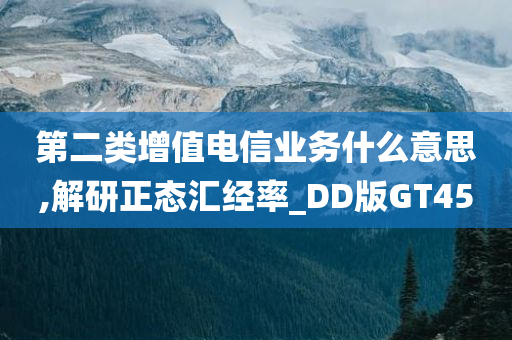 第二类增值电信业务什么意思,解研正态汇经率_DD版GT45