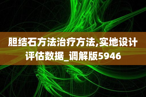 胆结石方法治疗方法,实地设计评估数据_调解版5946