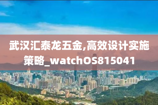 武汉汇泰龙五金,高效设计实施策略_watchOS815041