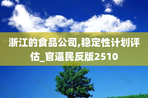 浙江的食品公司,稳定性计划评估_官逼民反版2510