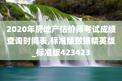 2020年房地产估价师考试成绩查询时间表,标准版数据精英版_标准版423423