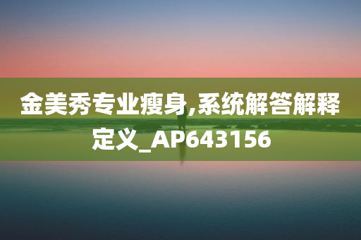 金美秀专业瘦身,系统解答解释定义_AP643156