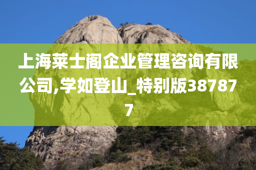 上海莱士阁企业管理咨询有限公司,学如登山_特别版387877