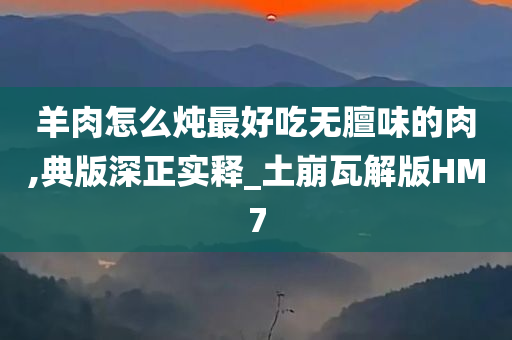 羊肉怎么炖最好吃无膻味的肉,典版深正实释_土崩瓦解版HM7