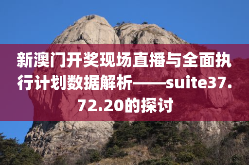 新澳门开奖现场直播与全面执行计划数据解析——suite37.72.20的探讨