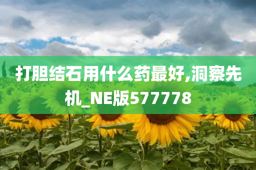 打胆结石用什么药最好,洞察先机_NE版577778