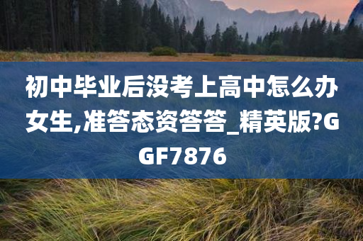 初中毕业后没考上高中怎么办女生,准答态资答答_精英版?GGF7876