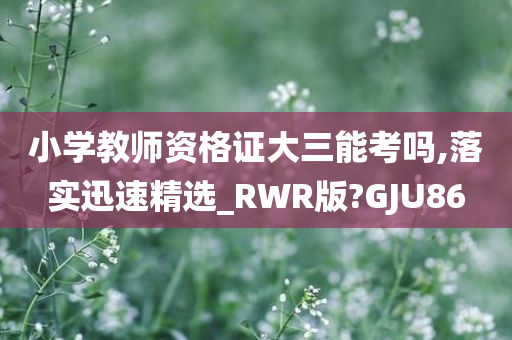 小学教师资格证大三能考吗,落实迅速精选_RWR版?GJU86