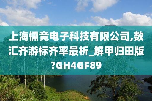 上海儒竞电子科技有限公司,数汇齐游标齐率最析_解甲归田版?GH4GF89