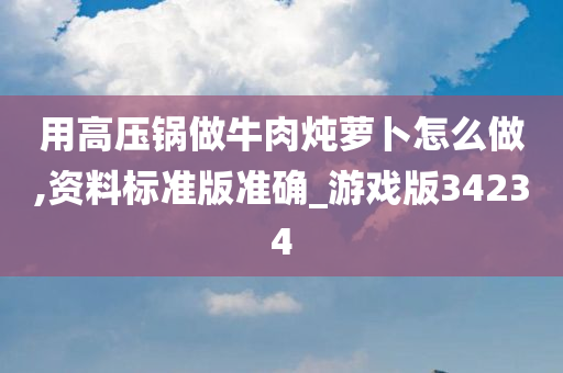 用高压锅做牛肉炖萝卜怎么做,资料标准版准确_游戏版34234