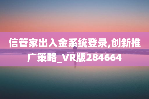 信管家出入金系统登录,创新推广策略_VR版284664