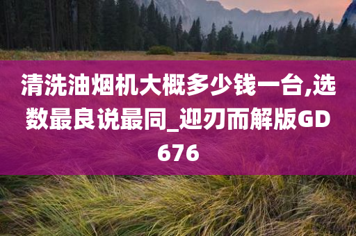 清洗油烟机大概多少钱一台,选数最良说最同_迎刃而解版GD676