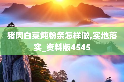 猪肉白菜炖粉条怎样做,实地落实_资料版4545