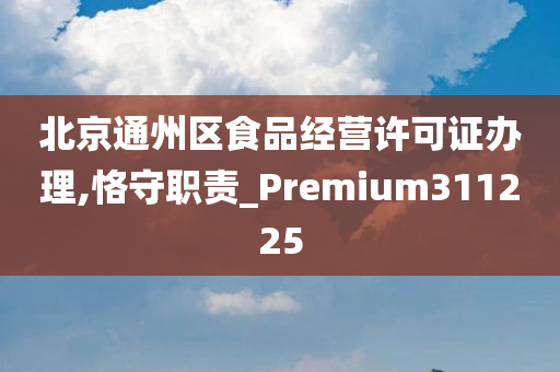 北京通州区食品经营许可证办理,恪守职责_Premium311225